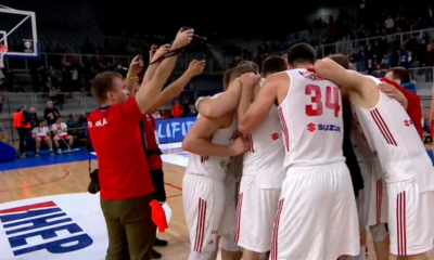 Polscy koszykarze podczas meczu Polska - Chorwacja