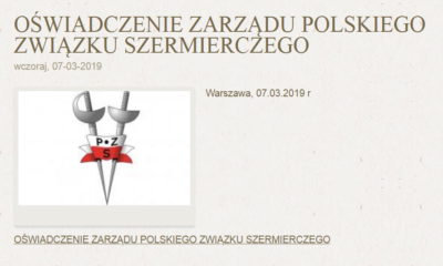 Polski Związek Szermierczy oświadczenie
