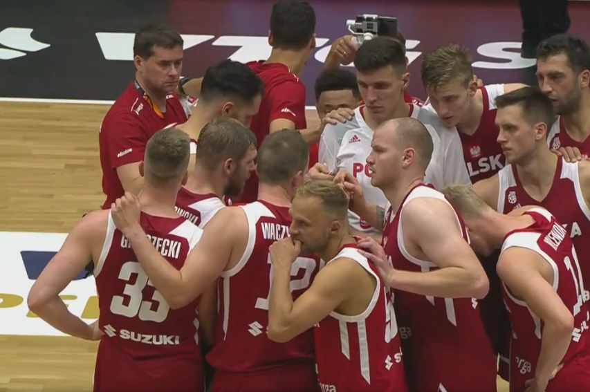 Polscy koszykarze - Michał Sokołowski, Aaron Cel, Michała Ponitki i A.J. Slaughter